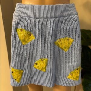 QUEEN OF SPARKLES Periwinkle Pineapple Sweater Skirt